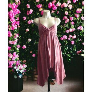 Vans Boho Strappy Surplice Empire Mini Dress  Spaghetti Strap Beach S